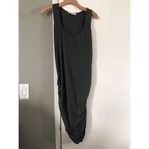 Wyatt Collection Ivy Olive Green Sleeveless Rouch-side Dress Size M made in US